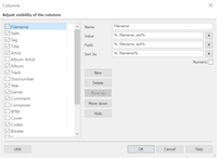 Dialog page for customizing the file view